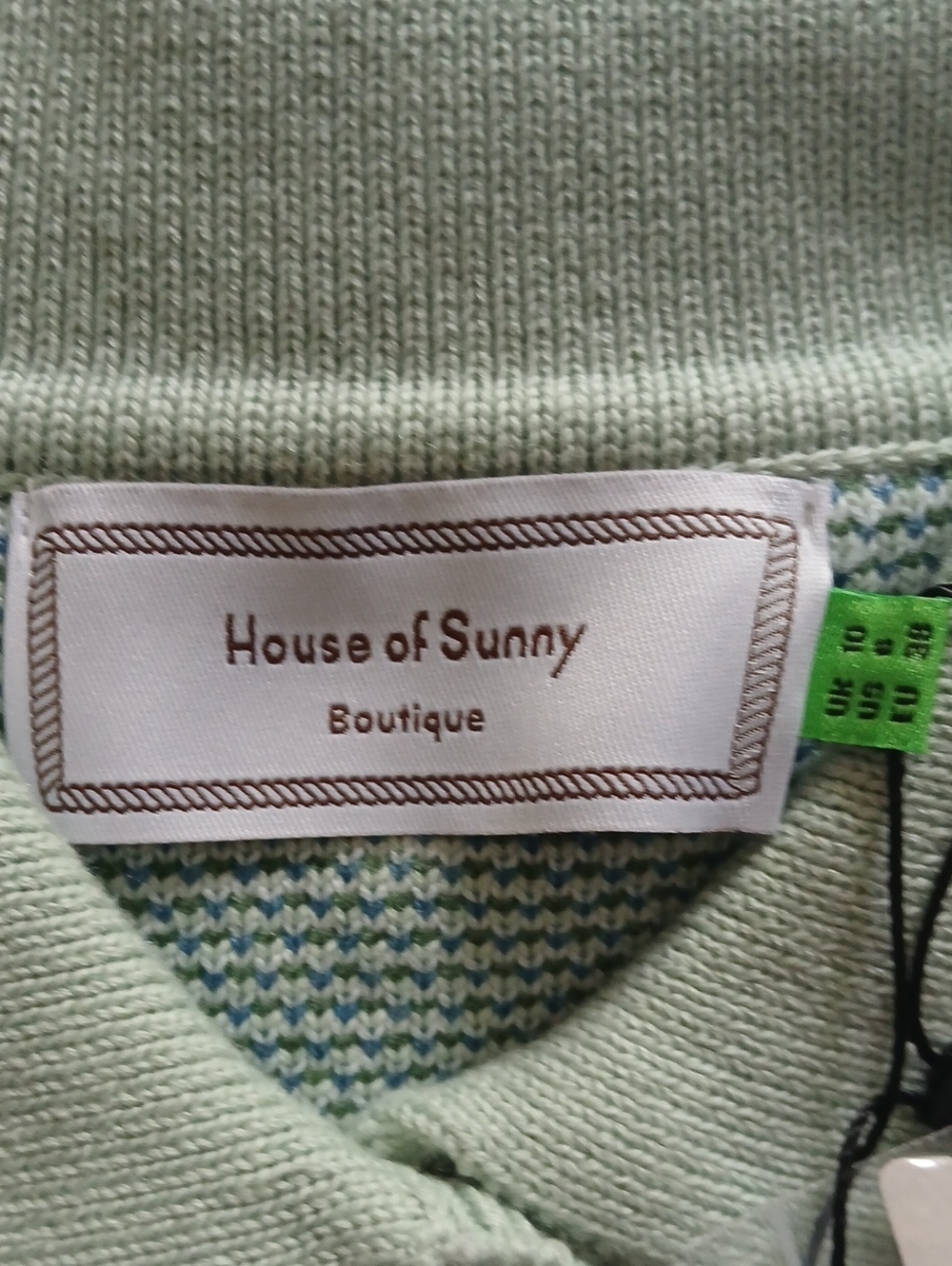 House of Sunny Pastel Mint & Teal Sailboat Knit Cardigan - Picture 6 of 8